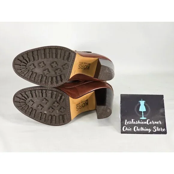 Michael Kors Women's Brown Leather High Heel Mid Calf Boots  Size 10W 302 - Picture 7 of 15